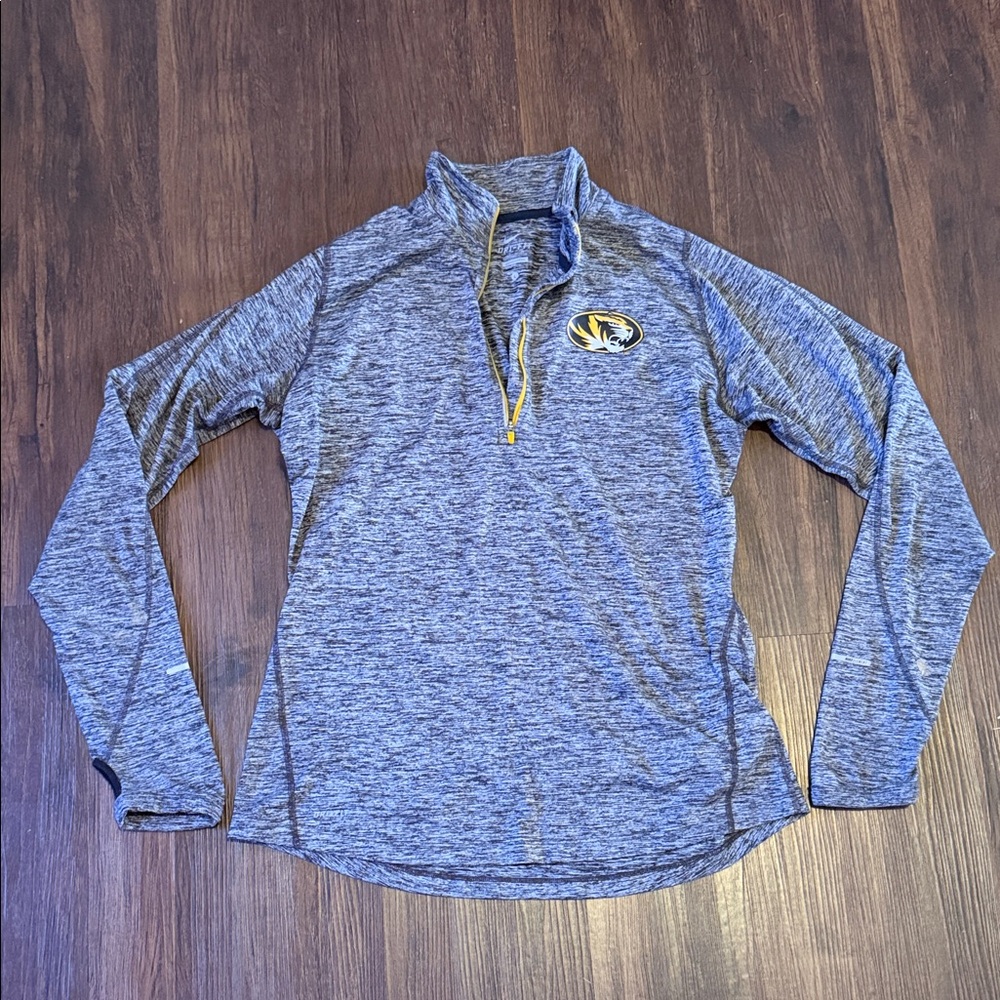 Gray Quarter-Zip Dri Fit Mizzou Pullover